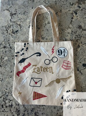 Custom Name Harry Potter Inspired Wizarding School Tote Bag and Zipper Pouch- Harry Potter Totebag-Custom Gift - image5